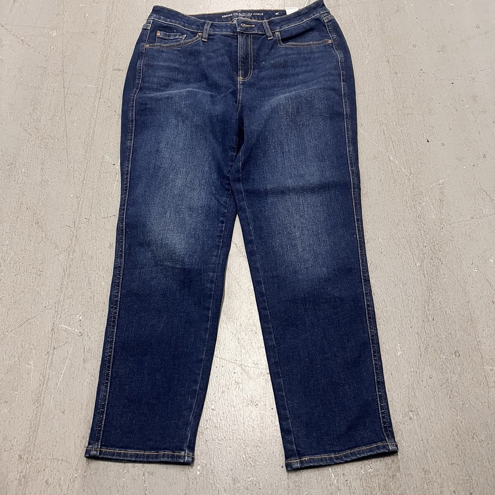 Chico's Define Me Slim Leg Ankle Jeans Size 2R Medium Wash Stretch Denim (34x26)